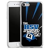 Slim Case extra dünn kompatibel mit Apple iPhone 7 Silikon Handyhülle transparent Hülle Hamburger SV Aufstieg HSV