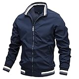 AIEOE Herren Leichte Bomber Blouson Jacke Sommer Übergangsjacke Freizeit Stehkragen Militär Fliegerjacke Bomberjacke für Outdoors Joggen Sport