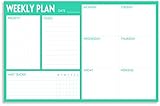 Wochenplaner-Block – Abreißbarer Schreibtisch-Planungsblock mit Priorität, To-Do-Liste, Wochenplaner & Kalender und Gewohnheiten-Tracker, 60 undatierte Blätter, Wochenplaner Notizblock, 23 x 15 cm