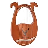 Lyre Harfe instrument Kleine Leierharfe 16 Saiten, Tragbare Leier Harfe im antiken Stil 16 Saite mit Stimmschlüssel, Ausgezeichnete Klangqualität, Tragetasche Für Musikliebhaber Anfänger