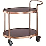 ZQNDFAC Teewagen 2 Ebenen Regale Barwagen Funktionaler Rollwagen mit Aufbewahrungsbox Servierwagen Trolley Küchenrollwagen Beistellwagen