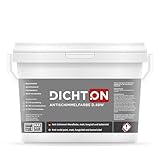DICHTON Anti Schimmel Farbe 1l weiß matt - Feuchtraumfarbe, Antischimmelfarbe, Wandfarbe mit hoher Deckkraft und Reichweite, lösemittel- und weichmacherfrei, atmungsaktiv D.49W
