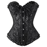 Generisch Damen Korsett Top Vollbrust Corsage Vintage Bustier Corset Gothic Schnürkorsett Bustier Overbust Dessous für Halloween Karneval Freizeit