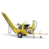BAMATO 20 to Sägespaltautomat WPO-400PRO mit Förderband | 8,3 kW Motorleistung | Spaltkraft 20t | 6-fach Spaltkreuz | ATV Reifen | Holzspalter Sägespalter Benzin 20 Tonnen