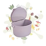 Lemodo Organko Daily hellgrau, Biomülleimer Küche 3,3 l – formschöner Komposteimer aus recyceltem Kunststoff – beutelloser Behälter für Küchenabfälle mit Deckel, spülmaschinenfest, für Arbeitsplatte