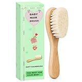 Molylove Baby-Haarbürste mit Holzgriff und superweichen Borsten Natur-Pur