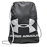 Under Armour Unisex Ozsee Sackpack, handlicher Beutel Rucksack für das Fitnessstudio, wasserabweisender Sportbeutel mit Kordelzug, leichter Rucksackbeutel mit Brustclip,Black / / Steel,OSFA