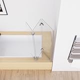 MIQU 100 x 140 cm Duschwand für Badewanne Dusche Duschabtrennung mit 3 Teilig Faltwand 6mm NANO ESG Glas Schwenkbar Faltbar Glaswand Duschtrennwand Badewannenaufsatz