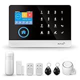 PGST Home Alarm System Wireless Kit,Alarmanlage Haus WLAN(2.4G) GSM 2G,Tuya APP(Smart Life APP), Tür & Fenster Sicherheit Alarm für Wohnmobil/Wohnung/Garage, Arbeitet mit Alexa