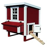 Hühnerstall Mitte EZ Chicken Home 1,68 m², hergestell in EU - mit 3 Nistkasten schnell zu reinigen - witterungsbeständig - Idealer Hühnerstall (Hühnerstall Rot)