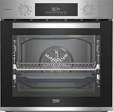 Beko BBIS12301XE b300 Einbau-Backofen 72 Liter, Multifunktionsofen mit 9 Funktionen, AeroPerfect, SteamAdd-Dampffunktion, SteamShine Reinigung, versenkbare Knebel, Edelstahl