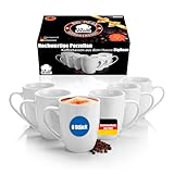 6 Stück Kaffeebecher 300ml aus hochwertigem echtem Porzellan - Tassen zum Bemalen - in Geschenkbox