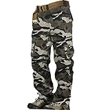 Jogginghose Herren 100% Baumwolle Cargohose | Outdoor Atmungsaktive Wanderhose Jagdhose | Multi Taschen Arbeitshosen Baumwollehosen | Einfarbig Trainingshose Trekkinghose Chino Hose Sporthose