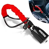GADLANE Sicherheitsgurtschloss Lenkradschloss - Doppel Autoschloss Diebstahlsicherung - Hohe Sichtbarkeit Lenkradkralle für Auto, Wohnwagen, Wohnmobil - mit 2 Schlüssel (Rot)