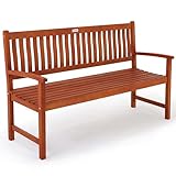 Casaria® Gartenbank 3-Sitzer Wetterfest Eukalyptus Holz 480kg Belastbarkeit Armlehne Rückenlehne 152x55cm FSC®-Zertifiziert Garten Balkon Bank 3 Personen Sitzbank