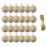 Axaooqeld 24 Stück Weihnachts-Pappmaché-Kugeln, 3,15, Unbemalt, Leere Kugeln, Ornamente, Bastelbedarf, Langlebig