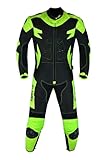 BI ESSE - Pitbike Motorradanzug aus Leder und Stoff mit CE-Protektoren Buckel Biesse Fluo Minimoto (Schwarz/Neonfarben, 3XL)