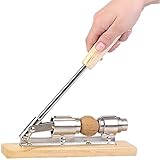 Retro Design-Nussknacker aus Holz und verchromtem Stahl (Designte Nuss-Knacker) 21 x 5cm