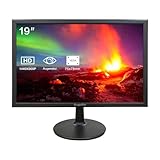 Dragolftie 19 Zoll PC Monitor 1440x900, Zwei Eingebaute Lautsprecher, 60Hz, 5ms, Computer Bildschirm mit Low-Blue Light Desktop Monitore, HDMI, VGA, VESA Montierbarer Business Bildschirm, Schwarz