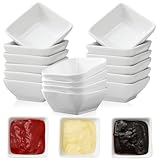 GAOUTO 16 Stück Dip Schälchen: Dip Schüsseln Set, Quadrat Sojasauce Schälchen, Saucenschälchen, Stapelbar Dipschälchen für BBQ, Gewürze, Saucen, Snacks, Desserts, Vorspeisen, Sushi, Beilagen