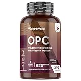 OPC Kapseln - 95% OPC Traubenkernextrakt - 250mg (4:1) entspricht 1000mg Extrakt pro Portion - 8 Monate Vorrat - 240 Stücke - Aus Französischen Weintrauben - Täglich 1 Kapsel - Vegan - WeightWorld