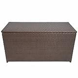 Outdoor Gartenmöbel Aufbewahrungsbox Deck Box mit Deckel Utility Chest niser für Garten Terrasse Braun Poly Rattan 120x50x60cm Wetterfest & Langlebig