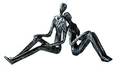 Casablanca Design Deko Figur Skulptur - Dekofigur Innenbereich - Dreaming - träumendes Paar - Eisen Silber 20 x 10,5 x 7 cm
