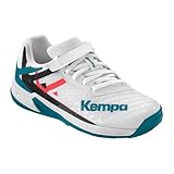 Kempa Jungen Unisex Kinder Wing 2.0 Junior Handball-Schuhe, weiß/rot/schwarz, 31 EU
