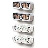 Brillenhalter Wand Brillenaufbewahrung,Xiuyer 4 Stück Brillenablage Sonnenbrillen Aufbewahrung Organizer Wandmontage zum Aufhängen Brille Sonnenbrillen Brillenaufbewahrung Brillenhalter (Transparent)