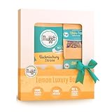 Muffit's Lemon Luxury Box – zuckerfreies* Backset | Zitronenbackmischung, Zitronenguss und essbares Blüten-Dekor | kohlenhydratarm | glutenfrei | Geschenke für Frauen | proteinreich