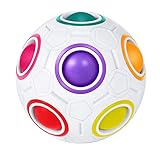 ROXENDA Regenbogenball Knobelspiel Zauberball - Fidget Ball Geschicklichkeitsspiel für Kinder, Erwachsene, Mädchen & Jungen ab 6 Jahren (Weiß)