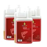 Naturzade Lachsöl 3 Liter (3X 1L) Dosierflasche für Hunde & Pferde mit Omega 3 und Omega 6 Fettsäuren, kaltgepresst Fischöl Barföl