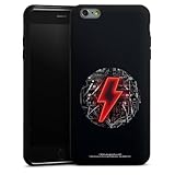 Silikon Hülle kompatibel mit Apple iPhone 6 Plus Case schwarz Handyhülle ACDC Offizielles Lizenzprodukt Blitz
