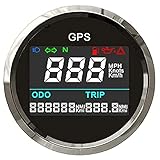 GPS Geschwindigkeitsmesser, 52 mm Digital Tachometer Kilometerzähler Wasserdicht Einstellbar Tachometer für Auto, Boot, Motorrad, LKW