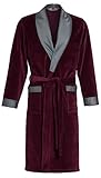 Revise Raul RE-102 Elegant Herren Bademantel - Morgenmantel – Bordaux Rot Gr. XL