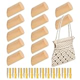 Omtofo 12 Stück Garderobenhaken Holz 6cm Wandhaken Holz Rund, Buche, Dekorative Holzhaken, Mit Schrauben, Vintage Garderobe Huthaken für Mützen, Rucksack, Schals, Kleidung