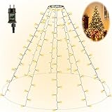 Gresonic-Led-Cluster-Lichterkette-Strombetrieb Deko für Innen Außen Garten Weihnachtsbaum Hochzeit (Warmweiss Timer mit Ring, 200LED 8 Stränge)