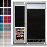 Jalousien Fenster Raffrollo, Fenster Plissee 28 x 95 cm, Plissee Ohne Bohren Nach Maß, Lichtdurchlässig Rollo Plissee Klemmfix, Plisseerollo Rollo Jalousie, für Fenster & Tür, Schwarz