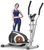 Crosstrainer für Zuhause, Ultraleiser Magnetischer Ellipsentrainer, Unterstützt Bluetooth-Fitness-App mit 16 Einstellbaren Widerstandsstufen, 6KG Schwungrad, LCD-Monitor, Geräte- und Flaschenhalter