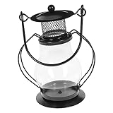 VINTORKY Retro-petroleumlampe Kerzenwärmerlampe Herd Dochte Für Öllampen Kaminlaterne Ästhetisch Kerzenbrenner Lampenschirme Öllaterne Anhänger Kerzenlampe Sonnenlicht Betrieben Black Eisen