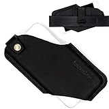 TobbinGear Leder-Handy-Holster für Linkshänder, mit Gürtelclip, Ledergürteltasche, universelle Leder-Handytasche am Gürtel, Handyhalterung für iPhone, Handyhülle, mittelgroß, Schwarz