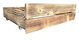 Lermowood Palettenbett M2 2 x Bettschubladen Geflammt 30cm | Bettkästen Holzbett kisten Massivholzbett