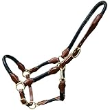 Brama West Pferderhalfter Leder Halfter -Big Joe- Stallhalfter auch als Vorführhalfter, Gr. Cob - schwarz/braun