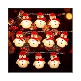 YUYWWAN Weihnachts Lichterketten, 1,5 Meter 10 LED Lichterkette Schneemann, Lichterkette Weihnachten Schneemann, Weihnachtsbeleuchtung für Innen und Außen zu Weihnachtens, Party, Neujahr