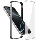 Eastcoo Metall Bumper Case für iPhone 16 Pro, Aluminium Rahmen Slim Case [weicher innerer Bumper] [erhöhter Randschutz] HD gehärtetes Glas Displayschutzfolie für iPhone 16 Pro 6.3 Zoll, Silber
