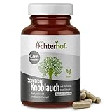 Schwarzer Knoblauch Weißdorn 180 Kapseln | 450 mg Schwarzer Knoblauch-Extrakt, 110 mg Weißdorn-Extrakt | vegan | vom Achterhof