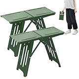 BOMOOMOO Camping Hocker, Angelhocker, Falthocker, Klapphocker Faltbar, Hocker Klappbar, für Den Außenbereich für Outdoor Innenbereich Balkon Terrasse Garten Angeln Grillen Picknick (2 Stück, Grün)