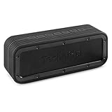 TechniSat BLUSPEAKER OD TWS - Outdoor Bluetooth-Lautsprecher (Stereo, 30 Watt, Freisprecheinrichtung mit Mikrofon, Metallfront und Gummirahmen, IPX6, Akku, USB-C, True-Wireless) schwarz