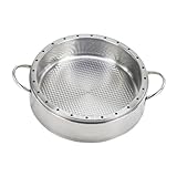 Amosfun Dampfer Schüssel rostfrei Abfluss groß Fritteuse vegetable steamer Lebensmittel Dampfkorb pfannenwender Topf Dampfkorb multifunktionales Dampfgitter Dampfgarer Edelstahl 304 Silver