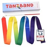 Kleintober Premium Gymnastikband mit Stab I Kinder Regenbogen Band I Gymnastik Band I Tanzband I mit Bilderanleitung für Übungen I optimales Geschenk für Mädchen I Mitgebsel I Kindergeburtstag